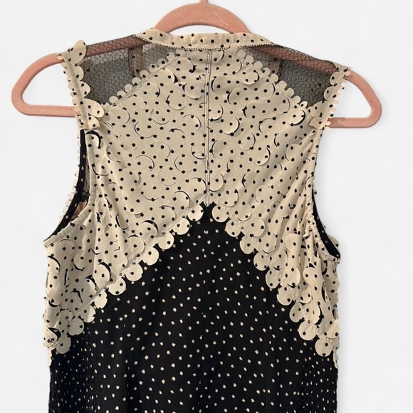 Byron Lars Lasercut Black and Cream Lace Sheath Midi Dress Kentucky Derby - Picture 7 of 13